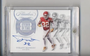 2020 PANINI FLAWLESS FOOTBALL #ET-TMA TYRANN MATHIEU AUTO /15 ETCHED IN TIME - Picture 1 of 2