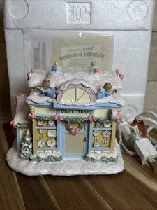 Precious Moments Hawthorne Village "TICK TOCK CLOCK SHOP" BOX COA MINT - Picture 1 of 16