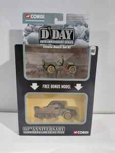Corgi D Day 60th Anni. Die Cast Omaha Beach Set 3 Willys Jeep & M3 A1 Half Track - Picture 1 of 8