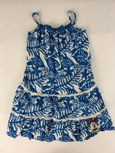 AULANI Disney Girls Blue/White Floral Minnie Mouse Print Sundress Sz L 10-12 - Picture 1 of 6