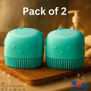Cepillo de baño de masaje de silicona para cabello cuero cabelludo cepillo de baño para limpieza corporal paquete de 2 - Imagen 1 de 8
