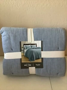 Martha Stewart Collection Quilt Twin Chambray Blue - Picture 1 of 2