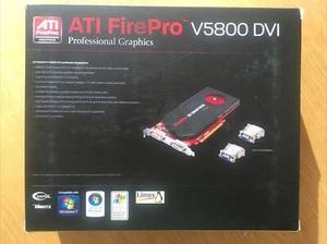 NEW IN BOX ATI Firepro V5800 DVI PCI-E 1 GB GDDR5 Win XP, Vista , Win 7 - Picture 1 of 4