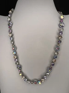 Collar Sorrelli Antiguo Tono Plata Rojo Púrpura Rosa Verde Cristal - Imagen 1 de 7