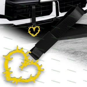 Thorned Heart JDM Yellow Ring Tsurikawa Train Bus Car Handle Strap -Black Nylon - Bild 1 von 6