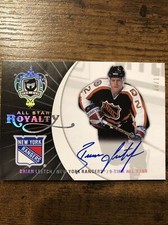 Rare Brian Leetch NY Rangers 07-08 Upper Deck The Cup All-Star Royalty Auto /11