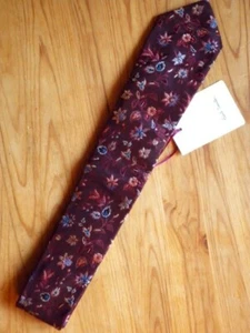 DISEÑADOR PAUL SMITH ARTISTA BORGOÑA FLORAL SEDA CORBATA PRECIO DE VENTA SUGERIDO POR EL FABRICANTE 120 £ NUEVO MULTI ROJO AZUL - Imagen 1 de 6