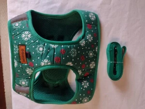 HUNDEGESCHIRR & LEINE WEIHNACHTSMOTIV GRÜN GRÖSSE X-LARGE (SIEHE UNTEN) NEU MIT ETIKETT - Bild 1 von 3