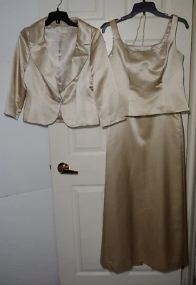 Vestido de noche Ann Taylor Petites 3 piezas falda top y chaqueta champán Foto 1 de 4