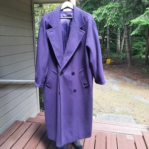 Vintage Calvin Klein Trenchcoat Jacke Damen Größe 16 Hergestellt in den USA Lila - Bild 1 von 15