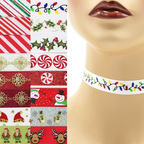 OFF WHITE Girocollo natalizio 5 8 pollici collana personalizzata 16 mm disegni vacanze invernali rosso verde