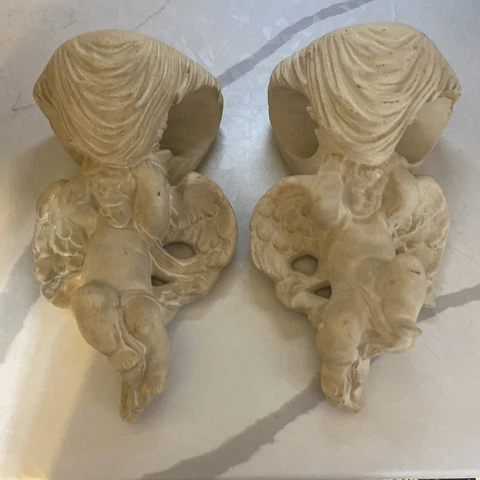 Pair of Ceramic cherub sconces Cover