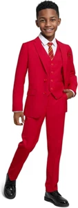 Boy Suit For Boys Formal Outfit Slim Fit Coat Pant Vests Wedding Blazer For kids - Picture 1 of 26