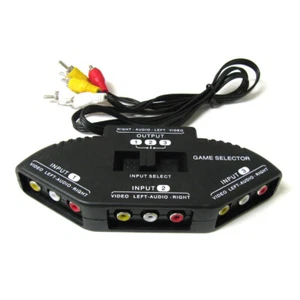 3-Way Audio Video AV RCA Black Switch Selector Box Splitter with/3 RCA Cable - Picture 1 of 9