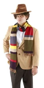 Bufanda de punto a rayas multicolor de 6 pies de largo con licencia de Doctor Who Cuarto Doctor - Imagen 1 de 2