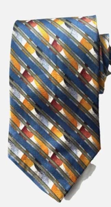 Jhane Barnes 100% Silk Men's Tie Shades of Gold & Blue made in Japan 58x4" - Picture 1 of 5