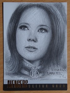 The Avengers Sketch Card - Diana Rigg - Strictly Ink 2011
