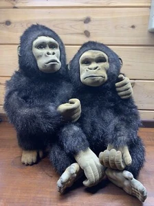 FAO Schwarz Fifth Avenue Gorilla Plush Silverback Father Mother Vintage Ape Face - Picture 1 of 14