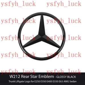 W212 Sedan Mercedes Benz GLOSS BLACK Star Emblem Rear Trunk Logo Badge AMG E350 - Bild 1 von 5