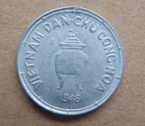 1946 North Vietnam 5 Hao Aluminum Coin - Picture 1 of 2