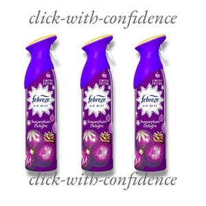 3 x Febreze Air Mist Sugarplum Delight 2 In 1 Fights Odour & Freshness 185ml - Picture 1 of 1