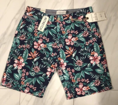 Pantalones Cortos Hudson & Barrow Para Hombre Florales Verde Rosa $50 Nuevos Foto 1 de 3