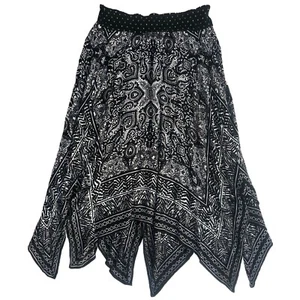 Bila Boho Skirt Handkerchief Hem Elastic Waist Maxi Peasant Paisley Flowy Sz XL - Picture 1 of 2