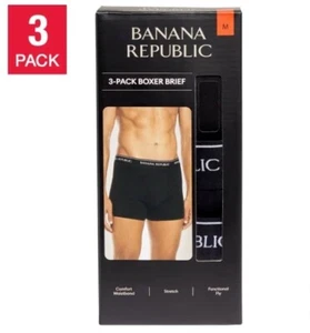 3 Pack - Banana Republic Men's Boxer Briefs, BLACK, Select S, M, L, XL FAST SHIP - Picture 1 of 4