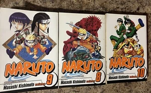 3 Book Lot Naturo Manga Series Volumes 8 9 10 Paperback Masashi Kishimoto - Picture 1 of 3