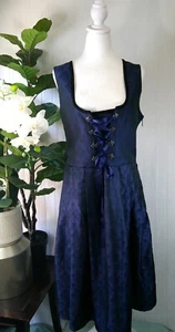 Edelnice Trachtenmode Designer Midi Dirndl Royal Blue Dress-Size 14 (44) - Picture 1 of 7