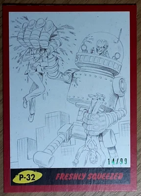 2017 Mars Attack's The Revenge  Red Card P-32 FRESHLY SQUEEZED. - Image 1 of 3