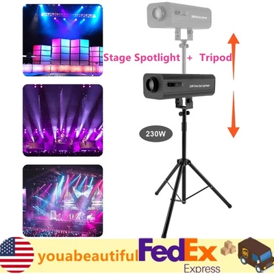 230W 6 Color LED Spotlight Follow Stage Light Disco DJ Show Party Lighting DMX - Image 1 of 4