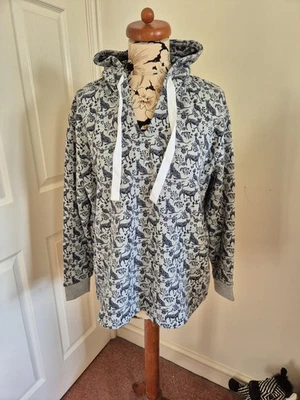 Sudadera con capucha Boden para mujer Jersey estampado animal gris jaspeado gato pájaro talla L Foto 1 de 4