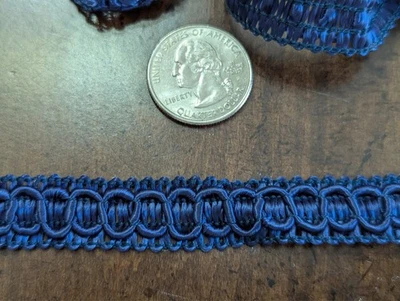 DECORADOR 9 YARDAS+6"/5/8" de ancho mezcla de rayón "estilo CONSO" en color AZUL MARINO, NUEVO Foto 1 de 4