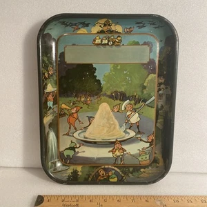 VTG ICE CREAM TIN LITHOGRAPH ADVERTISING SERVING TRAY W/ PALMER COX BROWNIES - Picture 1 of 16