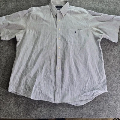 Ralph Lauren Golf Tilden Shirt Mens 2XL Blue White Striped Button Down  - Image 1 of 4