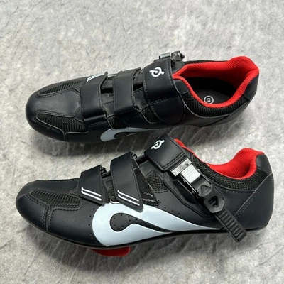 Peloton Cycling Shoes Black White Red Mens EU Size 43 US 10 - Image 1 of 4