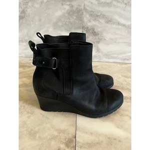UGG Indra Damenstiefelette schwarz Keilabsatz wasserdicht Größe 7,5 - Bild 1 von 6