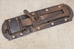 Alter Haus Rolladenriegel Vintage 1860’s rustikal Schieberiegel 8 1/2” rostig Gusseisen - Bild 1 von 11