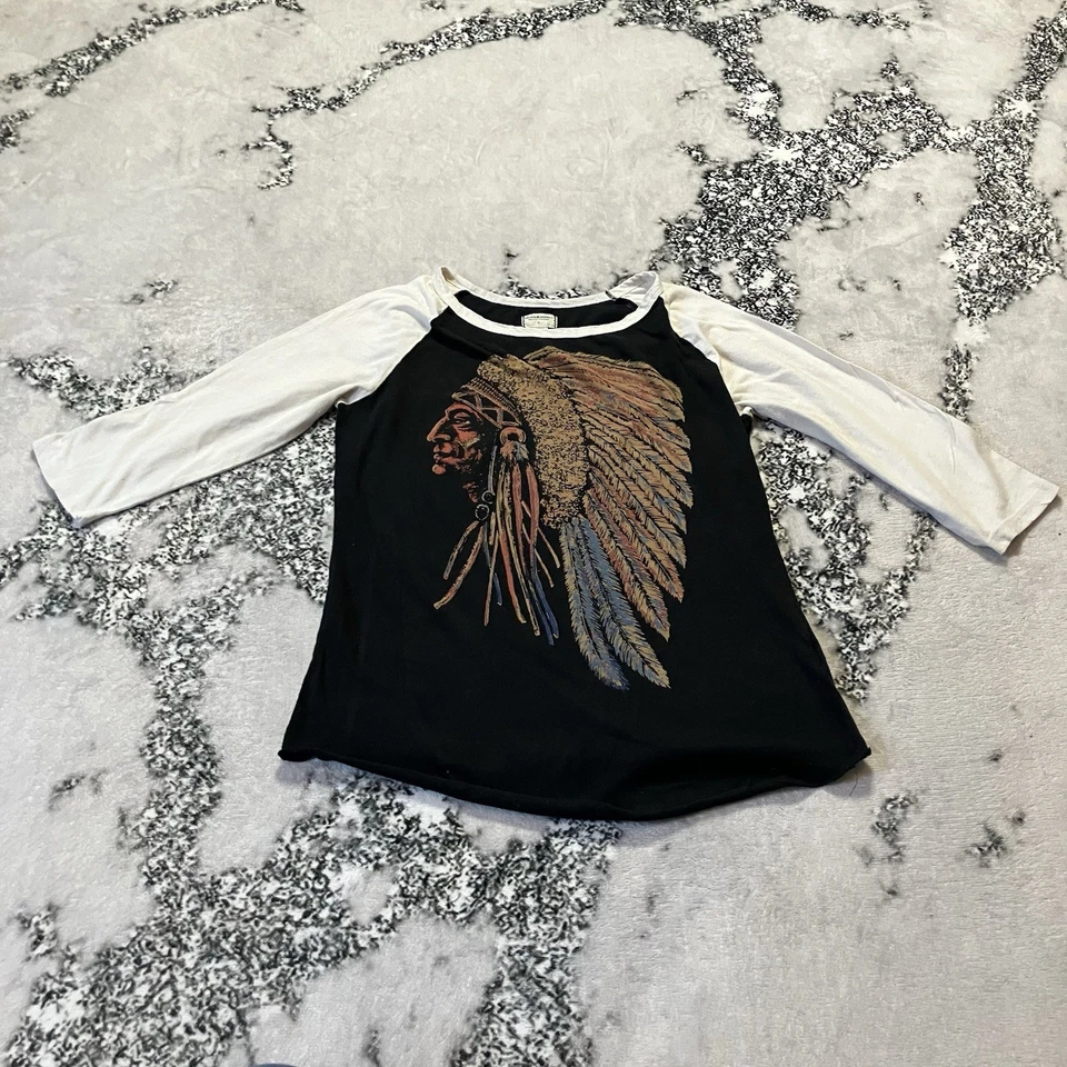 Camisa Ralph Lauren Denim Supply para mujer talla S negra camiseta de béisbol nativa americana Foto 1 de 4