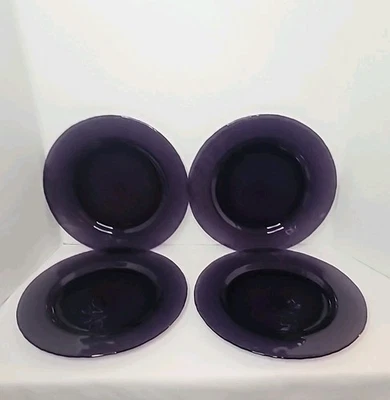 Raro Bormioli Rocco Palatina Amatista Púrpura Martillado Ensalada Plato Juego De 4 Foto 1 de 4