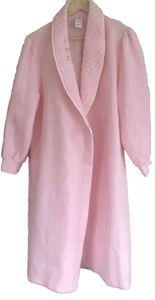 BHS Fluffy Dressing Gown Pink Uk 16/18 Quilted Collar~ Embroidered Flowers NEW - Picture 1 of 6