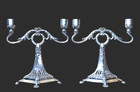 Art Nouveau WMF №424 Antike zweiflammig Jugendstil Paar Kerzenleuchter um 1910
