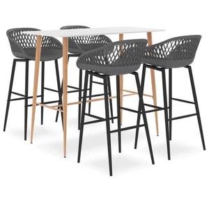 5-tlg. Bar-Set Weiß und Grau - Bild 1 von 10