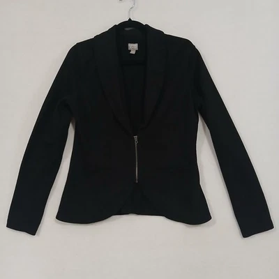 Blazer Converse One Star para mujer negro cremallera frontal chaqueta corta grande #687 Foto 1 de 4