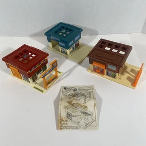 Hot Wheels City Sto+Go Playset lot of 3 - 1990 - Burger Stand, Market, Police - Picture 1 of 11