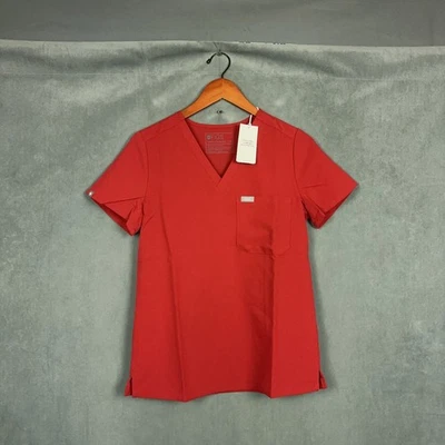 Figs Scrub Top Catarina One Pocket Womens Size XS Winning Red - Image 1 of 4