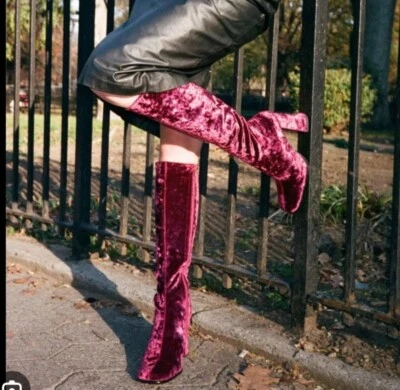 Anthropologie Silent D Terciopelo Rosa Talla 36/6 Nuevo Sin Caja Foto 1 de 4