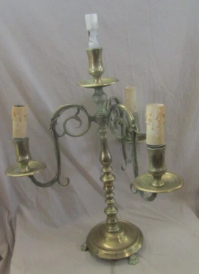 Un Candélabre Ancien Bronze 3 Branches french bronze 3 arm candelabra - Photo 1/4