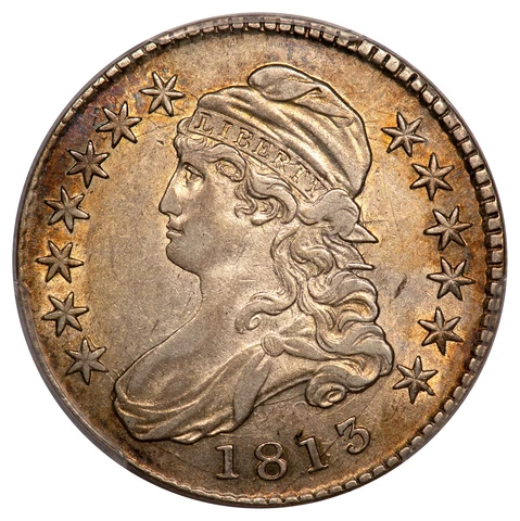 1813 50C Overton 107 Capped Bust Half Dollar PCGS AU50 Cover